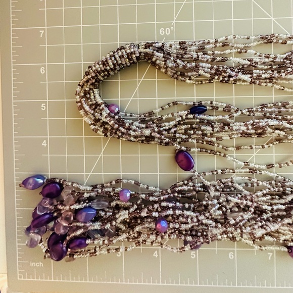 Long Purple Bead Tassel Wrap Belt - Picture 13 of 17